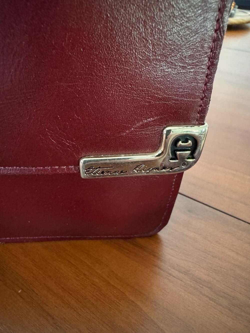 Vintage Etienne Aigner Burgundy Leather Shoulder Bag